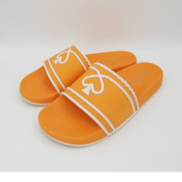 Kate Spade New York Orange Brigitte Pool Slide Sandals Size 8B - Picture 6 of 10